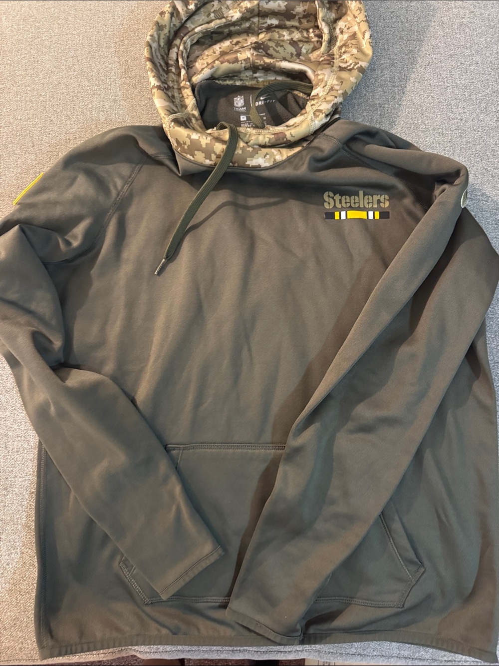 Steelers Olive Green Pullover Hoodie